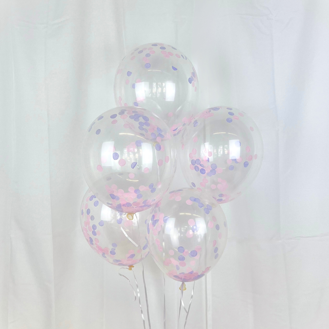 Luftballon-Set Konfetti Rosa/Lila 5 Stk.