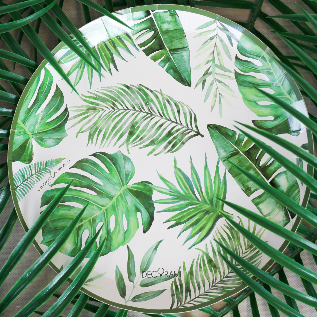 Pappteller "Tropical" 8+1 Stk.