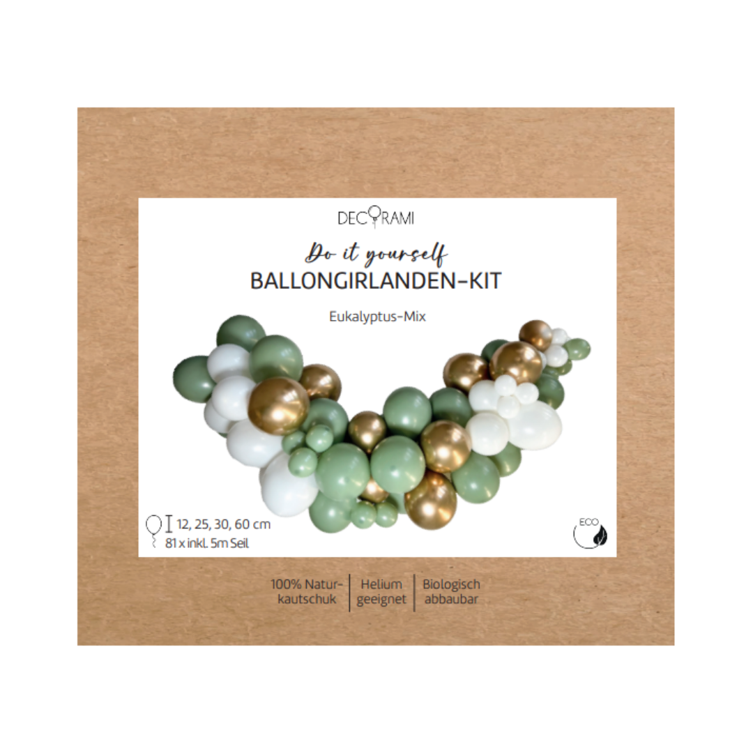 Ballongirlanden-Kit DIY Eukalyptus-Mix