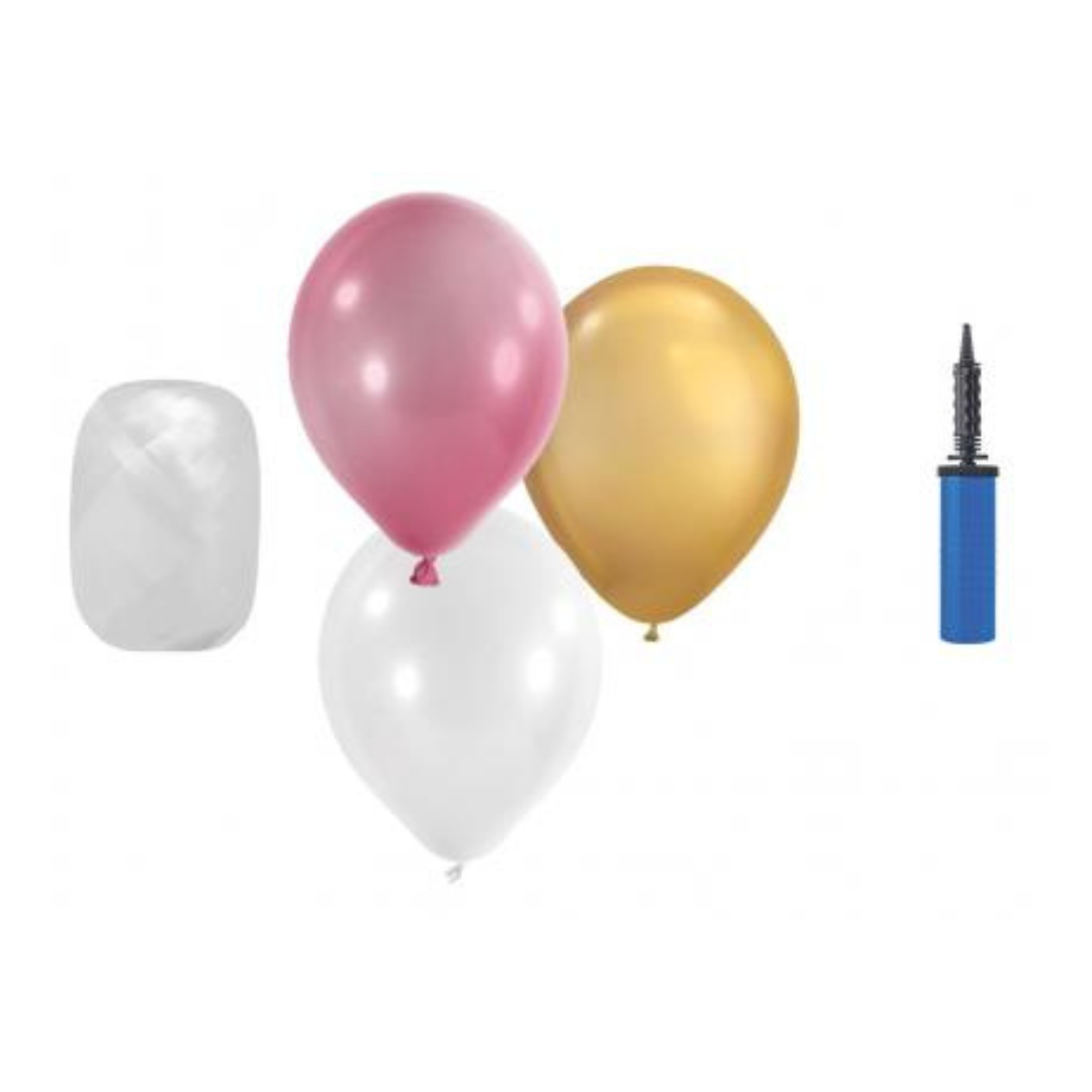 Ballongirlanden-Kit DIY Gold-Rosa