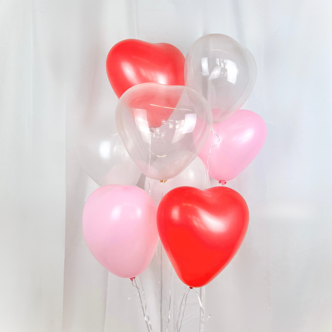 Herzballon-Set Deluxe 4 Farben 20 Stk.