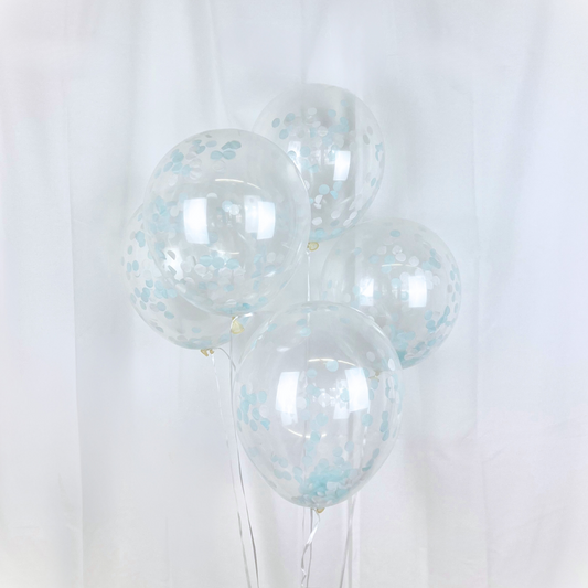 Luftballon-Set Konfetti Hellblau/Weiß 5 Stk.