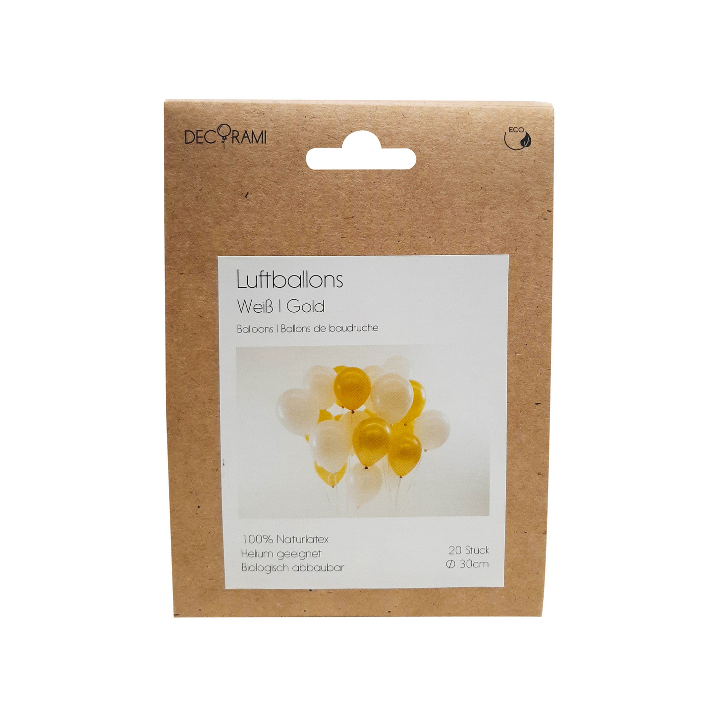 Luftballon-Set Weiß-Gold 20 Stk.