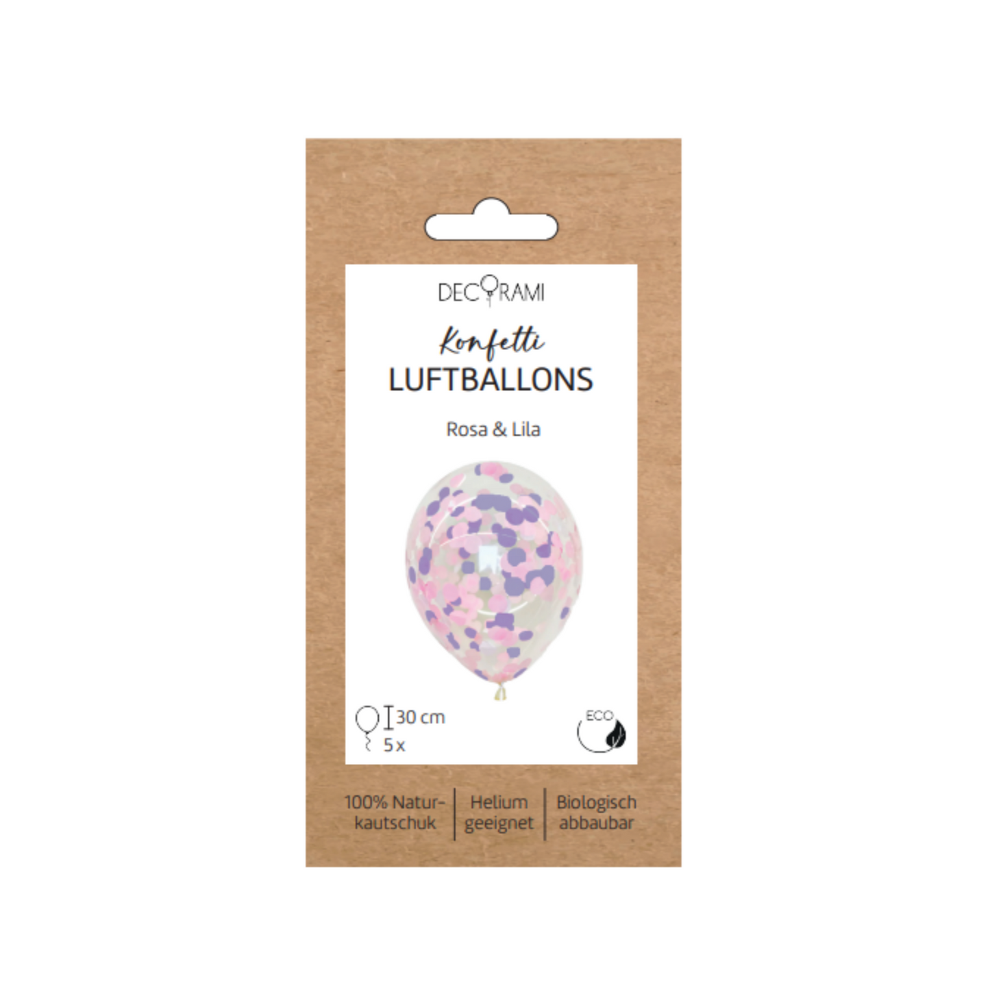 Luftballon-Set Konfetti Rosa/Lila 5 Stk.