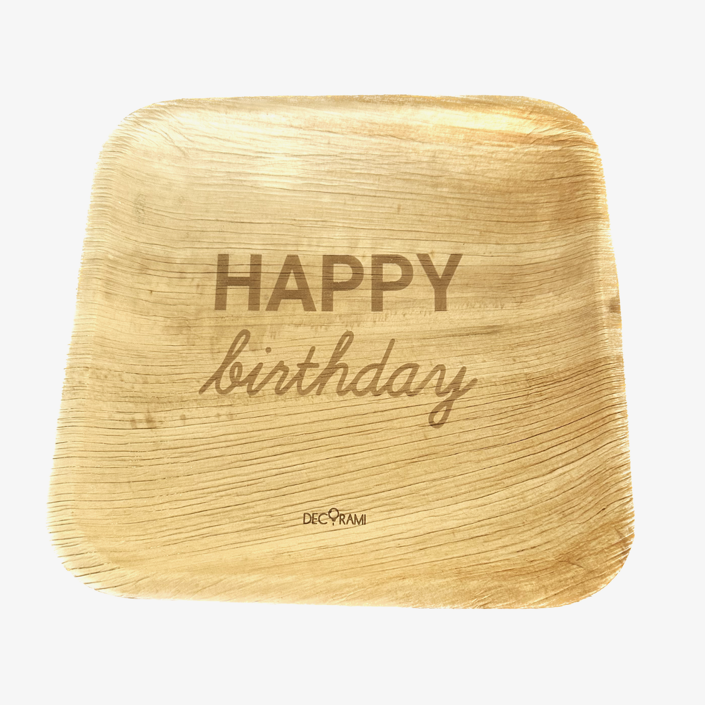 Palmblatt Teller "Happy Birthday" 6 Stk.