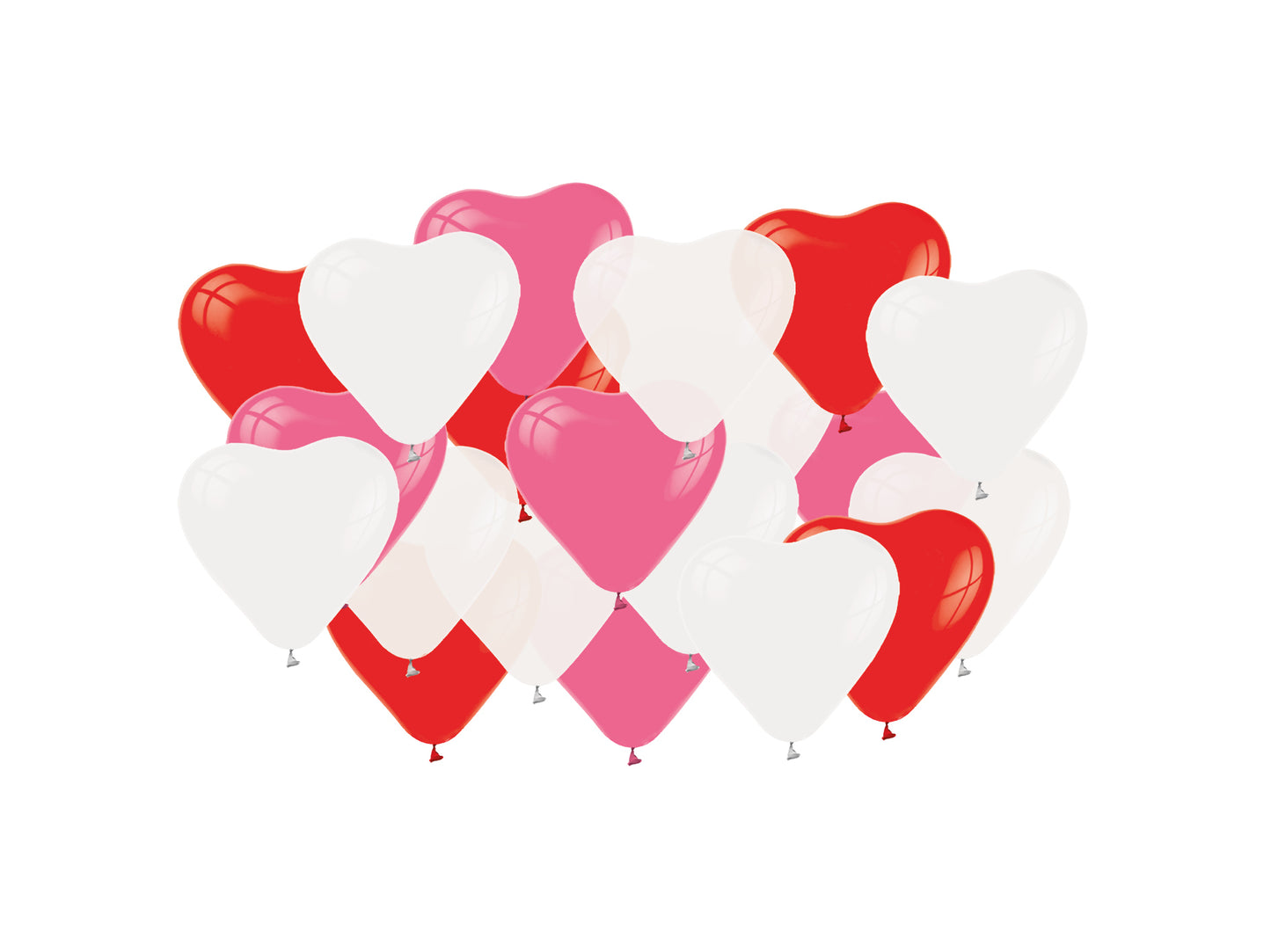 Herzballon-Set Deluxe 4 Farben 20 Stk.