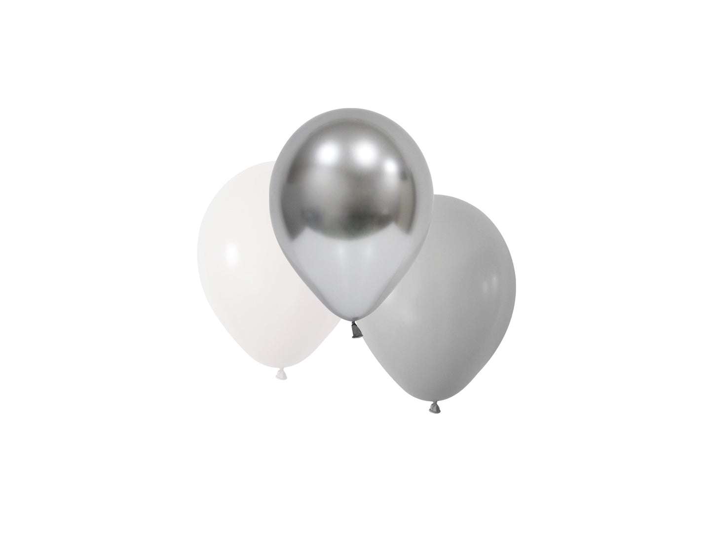 Luftballon-Set Chrom-Mix Silber 10 Stk.