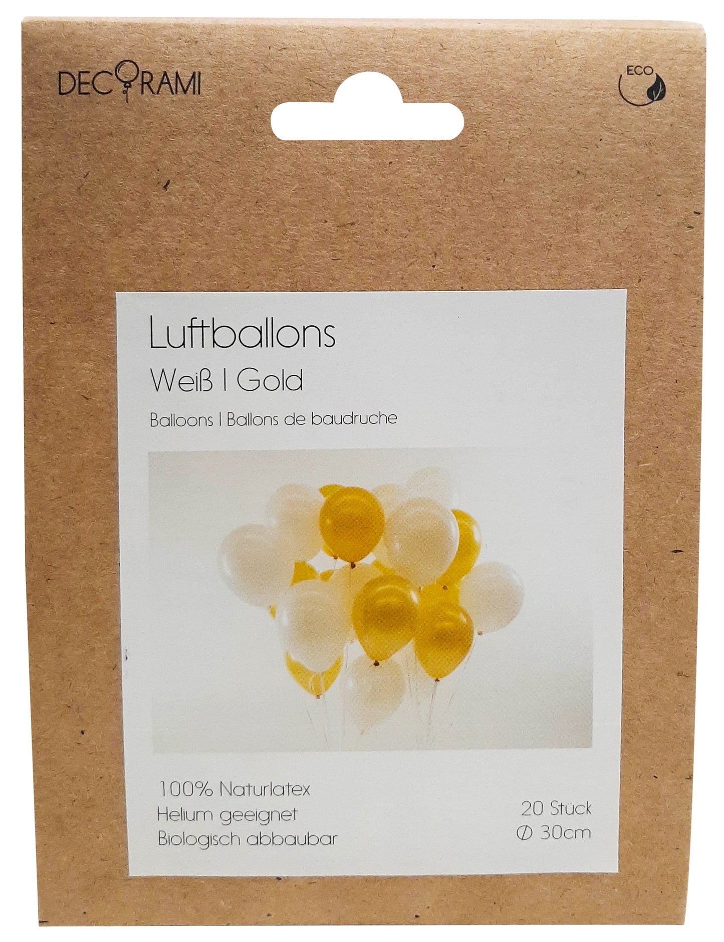 Luftballon-Set Weiß-Gold 20 Stk.