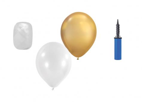 Ballongirlanden-Kit DIY Gold-Weiß