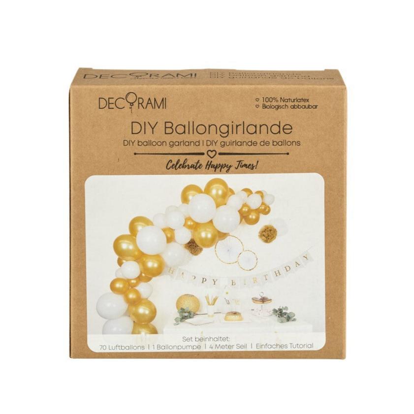 Ballongirlanden-Kit DIY Gold-Weiß