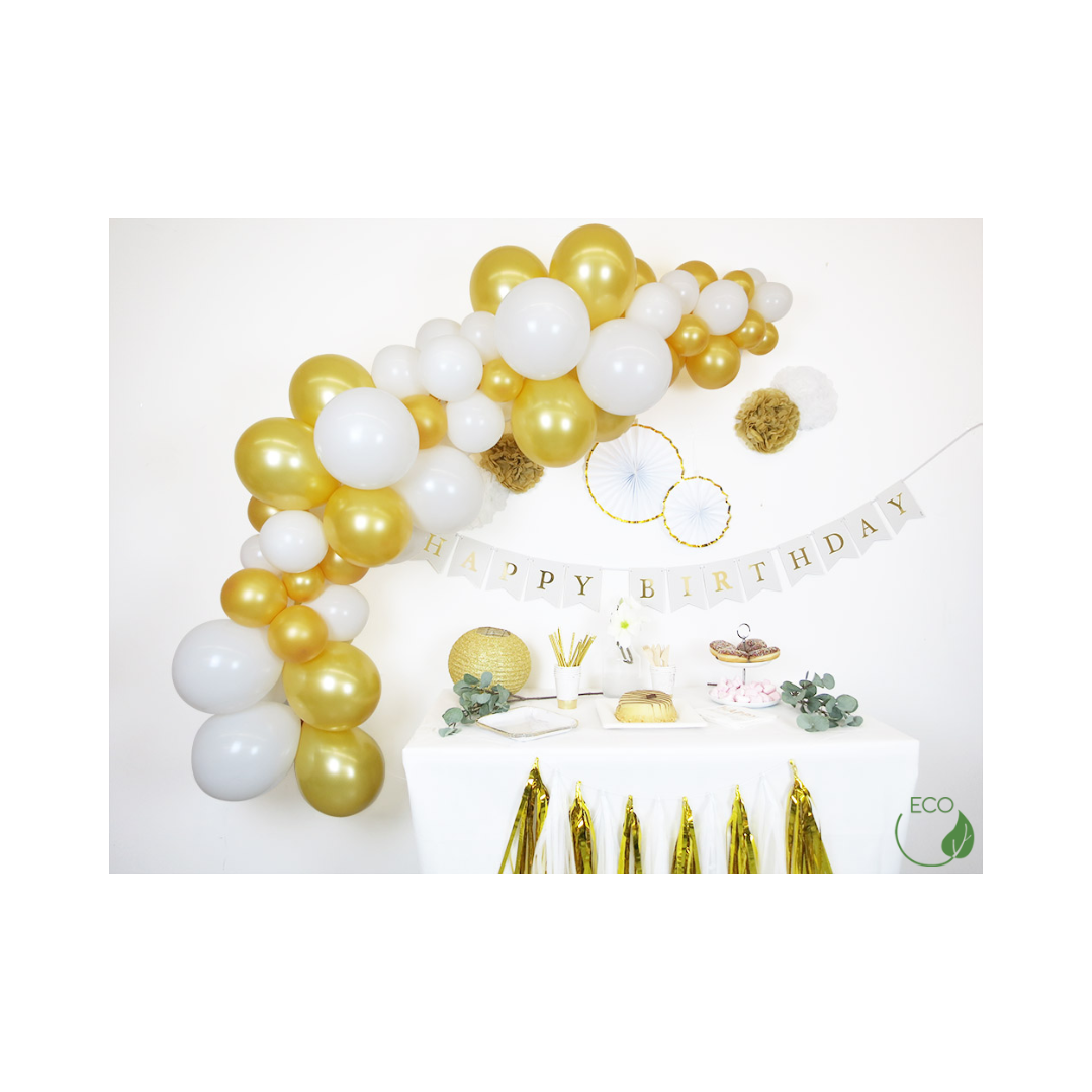 Ballongirlanden-Kit DIY Gold-Weiß