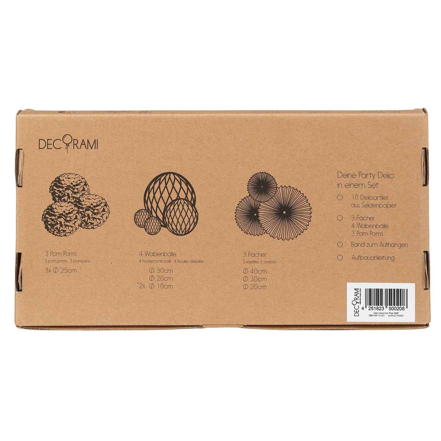 Deko-Gesamtset Apricot-Weiß 10-tlg.