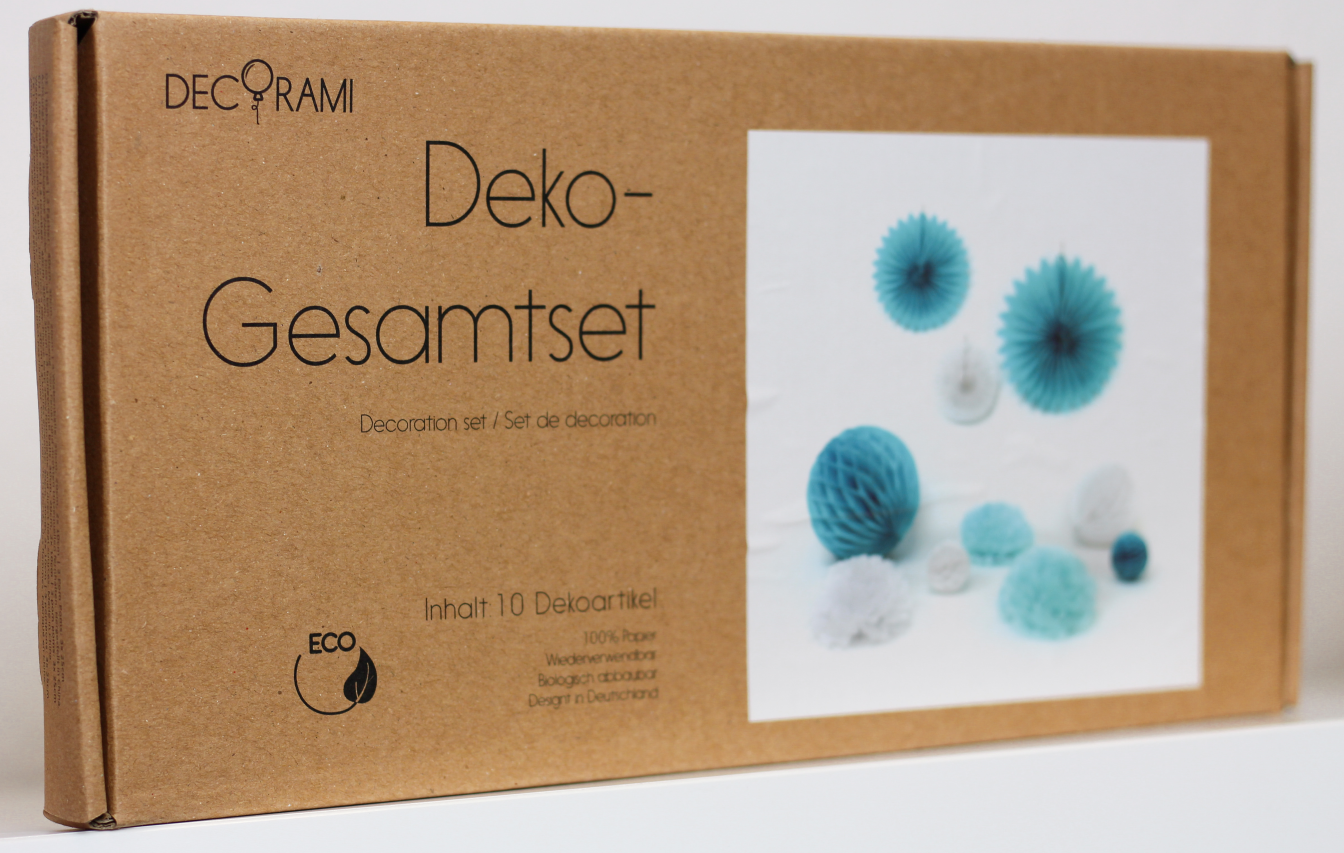 Deko-Gesamtset Blau-Weiß 10-tlg.
