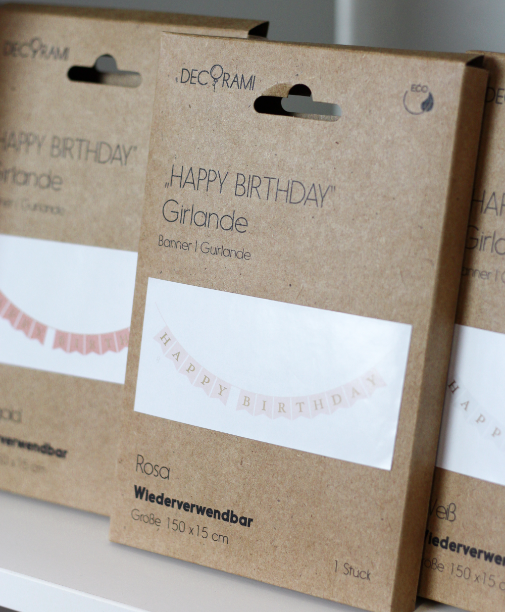 Papiergirlande "Happy Birthday" Weiß