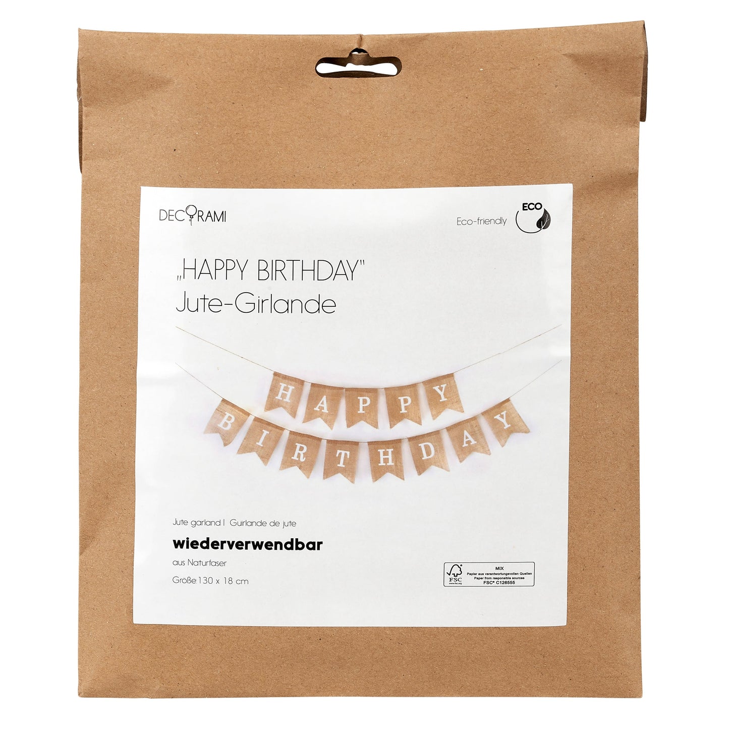 Jute-Girlande "Happy Birthday"