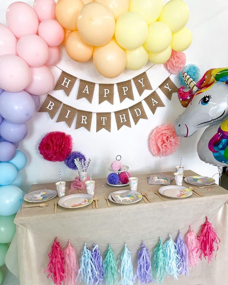 Jute-Girlande "Happy Birthday"