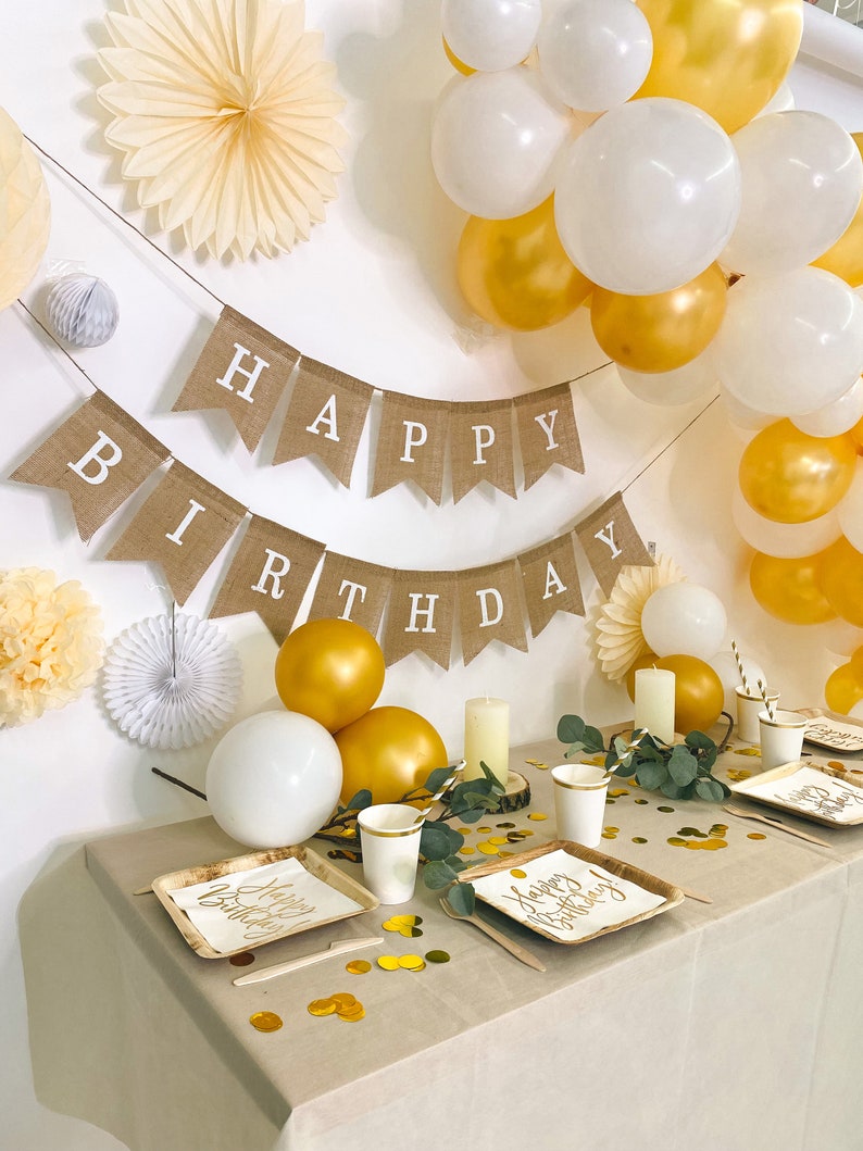 Jute-Girlande "Happy Birthday"