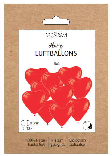 Herzballon-Set Rot 10 Stk.