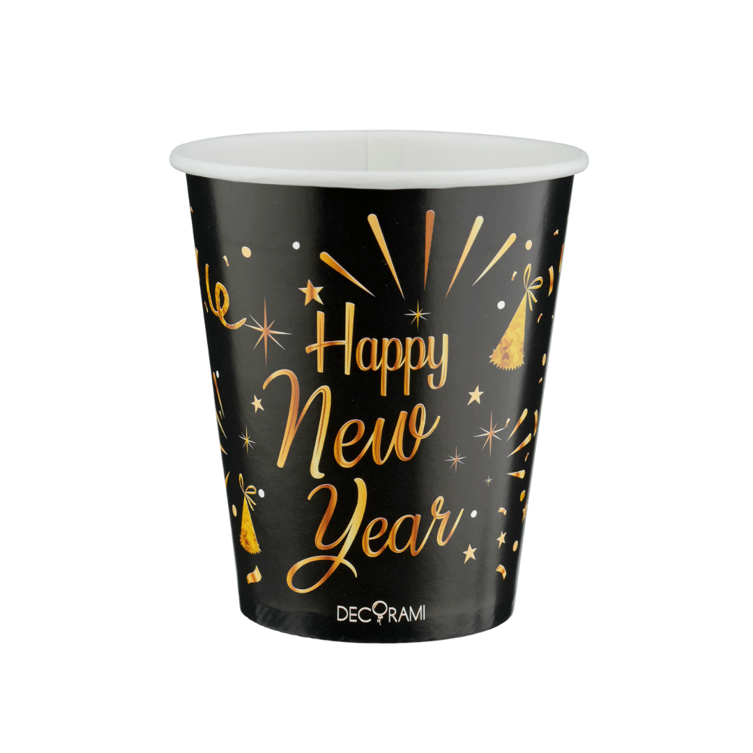 Pappbecher "Happy New Year" 230ml 6 Stk.