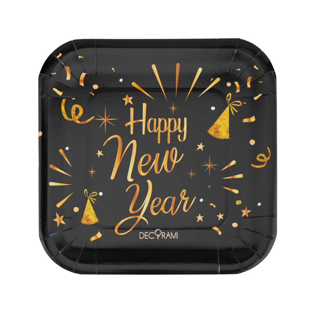 Pappteller "Happy New Year" Ø 23cm 6 Stk.