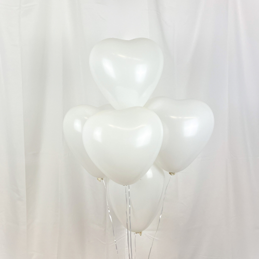 Herzballon-Set Weiß 10 Stk.