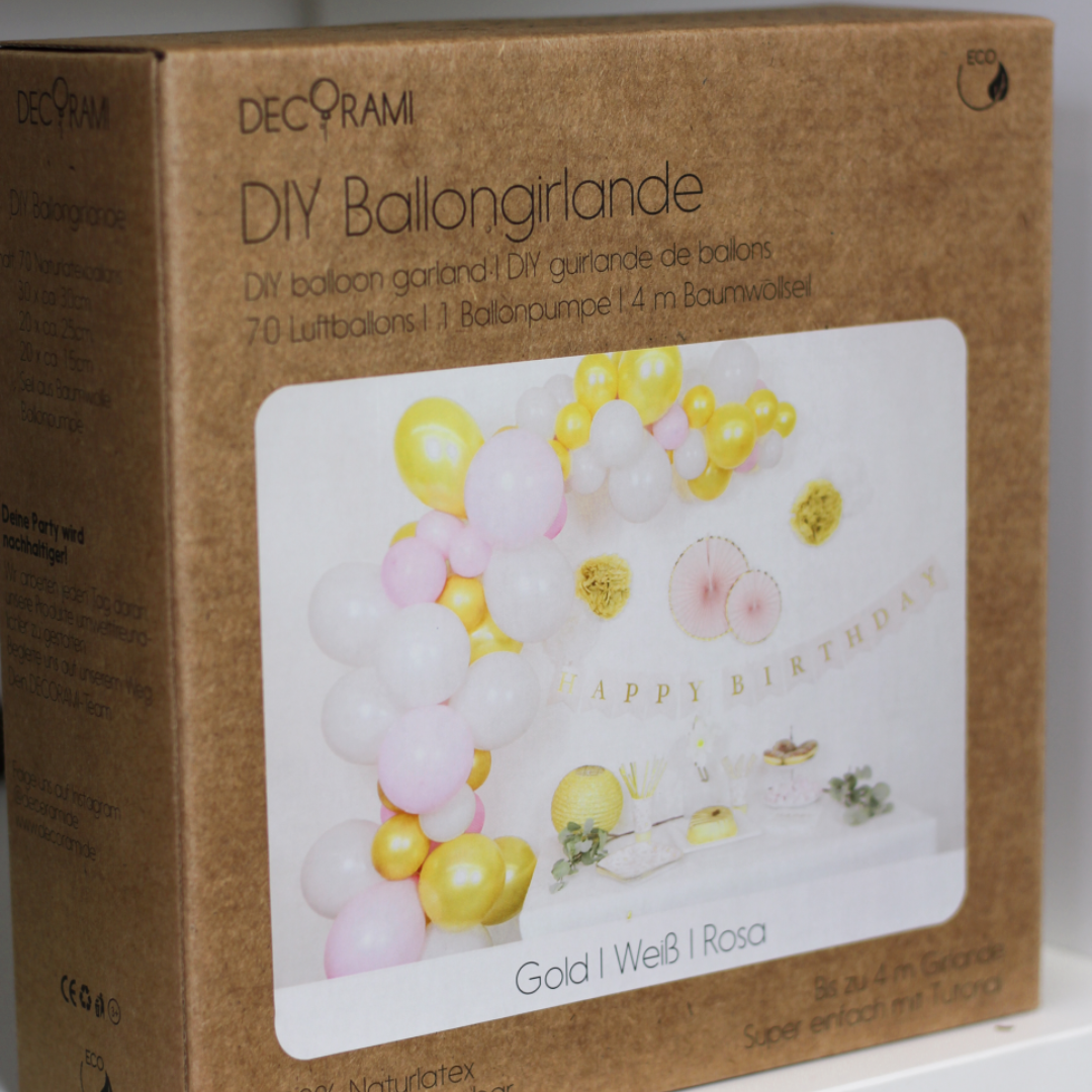 Ballongirlanden-Kit DIY Gold-Rosa