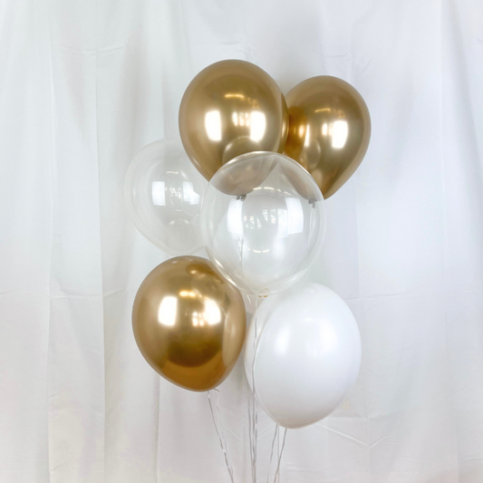 Luftballon-Set Chrom-Mix Gold 10 Stk.