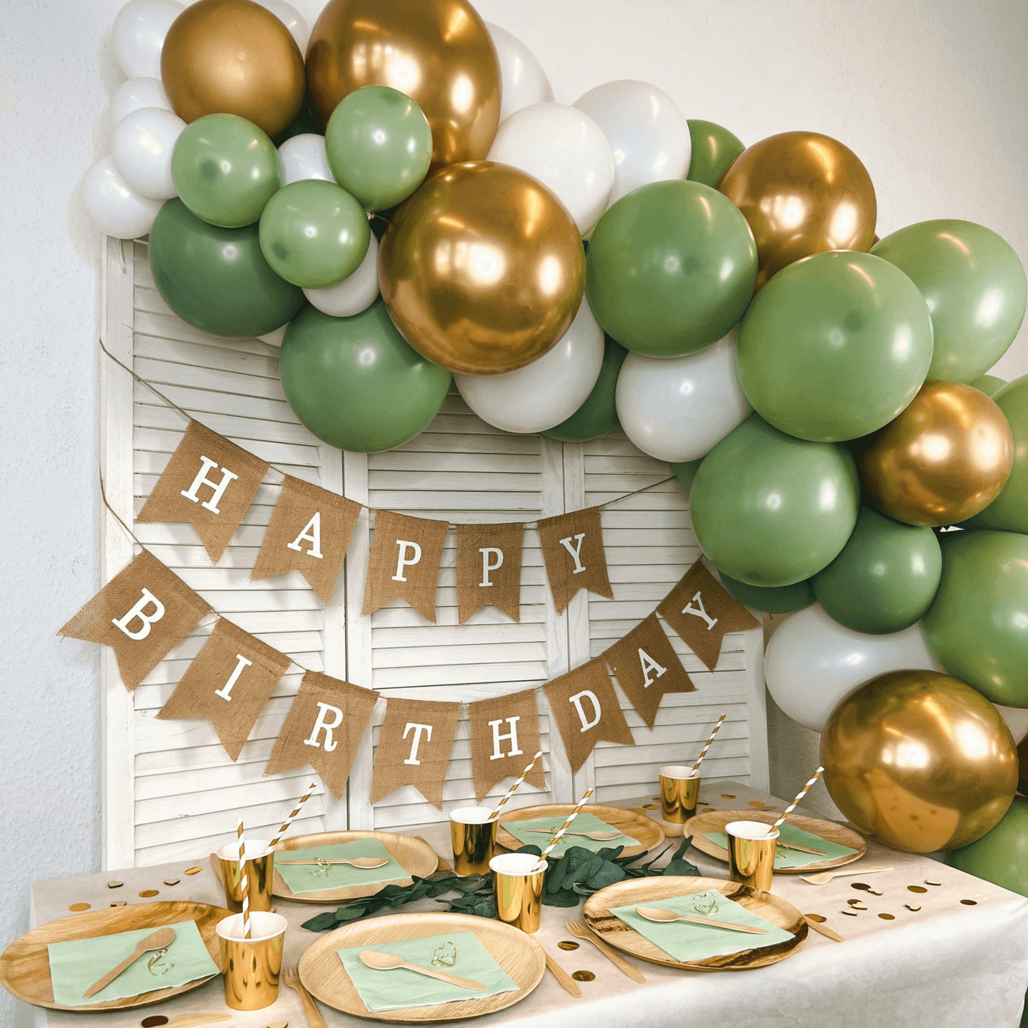 Ballongirlanden-Kit DIY Eukalyptus-Mix