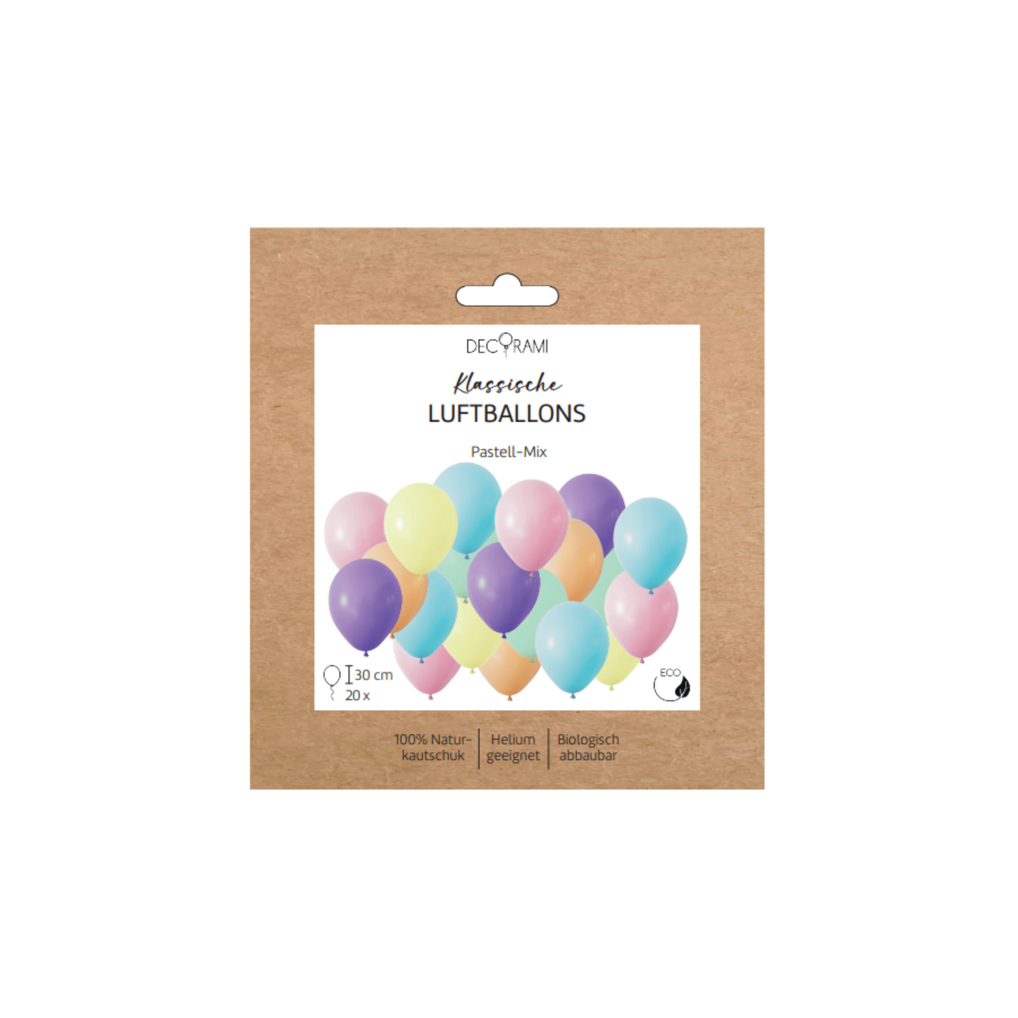 Luftballon-Set Pastell-Mix 20 Stk.