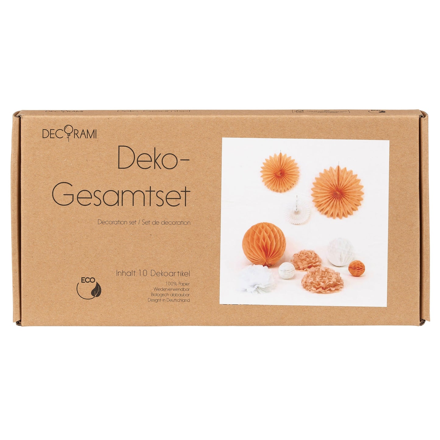 Deko-Gesamtset Apricot-Weiß 10-tlg.