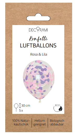 Luftballon-Set Konfetti Rosa/Lila 5 Stk.