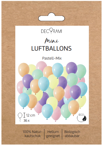 Mini-Luftballons Pastell-Mix 36 Stk.